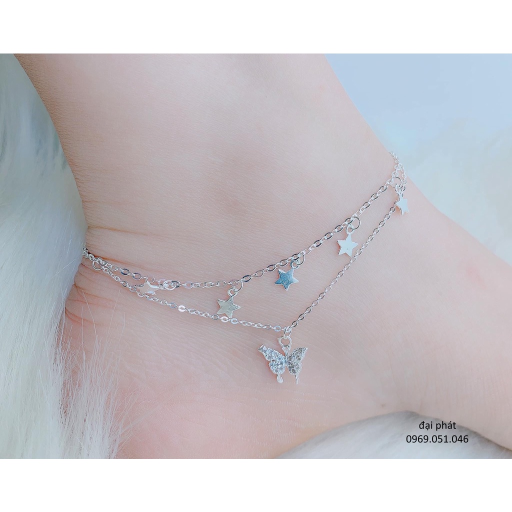 lắc chân kép , hot trend năm nay , bạc 925 sáng - vàng bạc đại phát