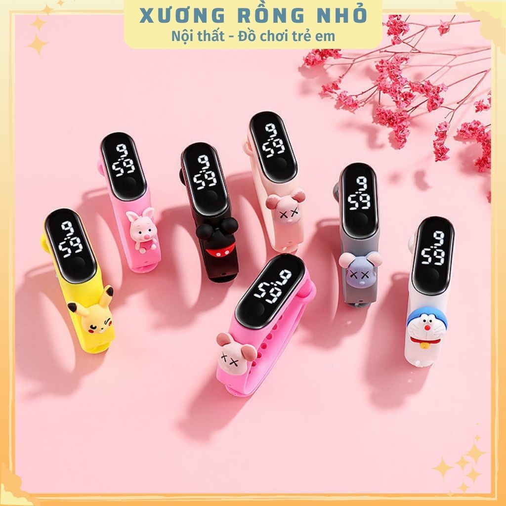 Đồng hồ led hoạt hình thông minh trẻ em chống nước, thể thao giá rẻ cho bé trai/gái 3,4,5,6 tuổi