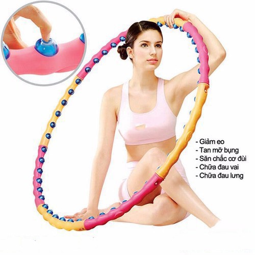 Vòng lắc eo massage Hula Hoop - Dây 4 ống cao su