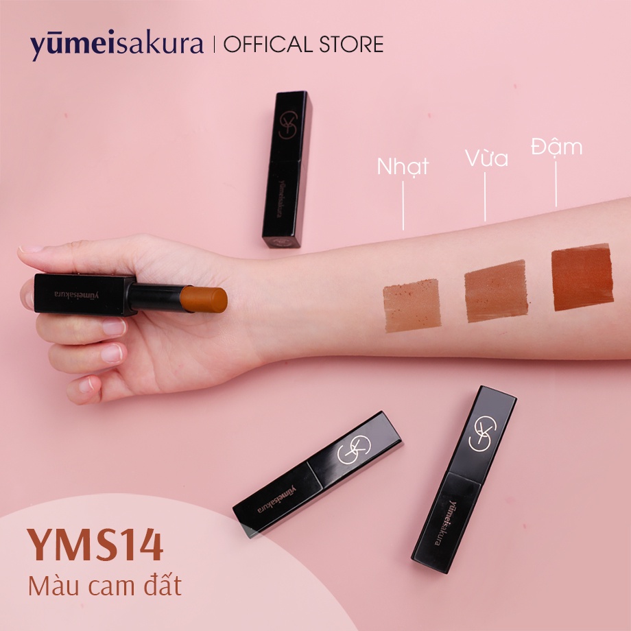 [Hàng mẫu] Son Lì Mịn Matte Revolution Yumeisakura Siêu Dưỡng màu Cam Đất YMS14 3.5g