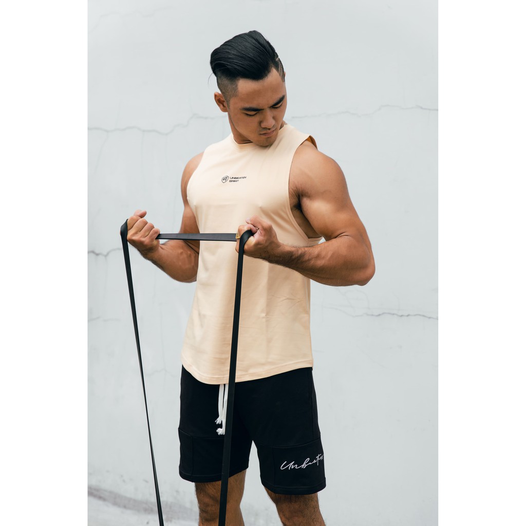 Unbeaten Tank Top UNS - Áo tank top tập gym, chất vải cotton co giãn 4 chiều, thấm hút, thoáng mát