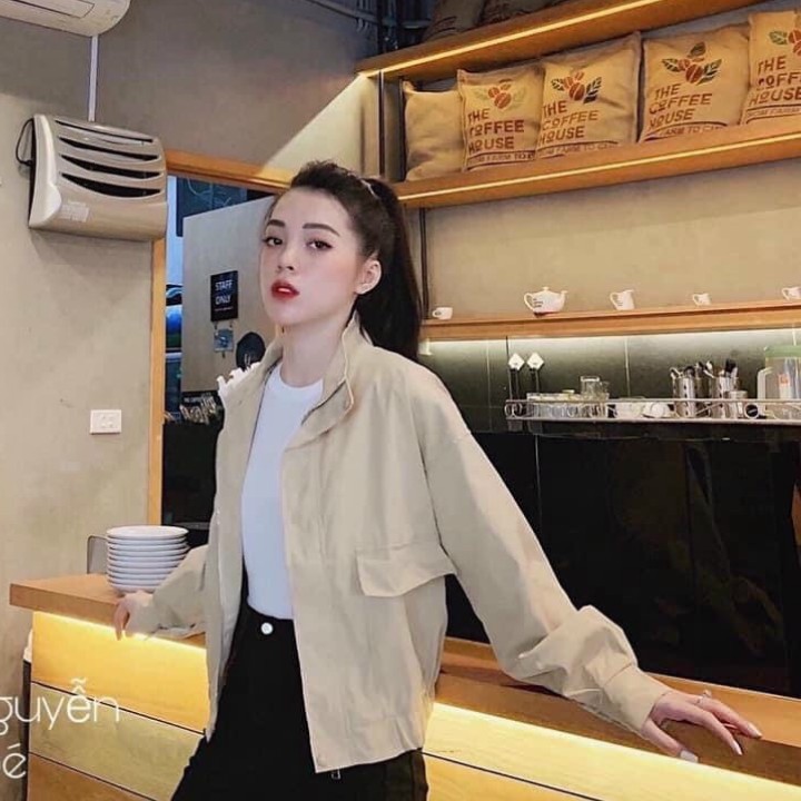 Áo khoác kaki nữ túi hộp mẫu trơn basic thời trang, K03 | BigBuy360 - bigbuy360.vn