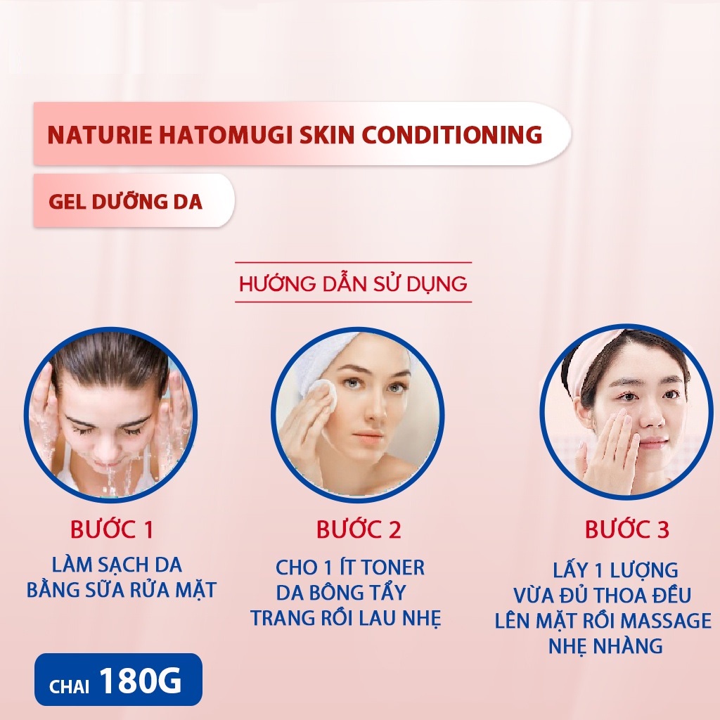 Gel Dưỡng Da Naturie Hatomugi Skin Conditioning Chiết Xuất Từ Hạt Cây Ý Dĩ 180g