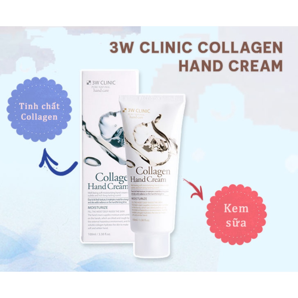 Kem Dưỡng Da Tay 3W Clinic Collagen Hand Cream 100ml
