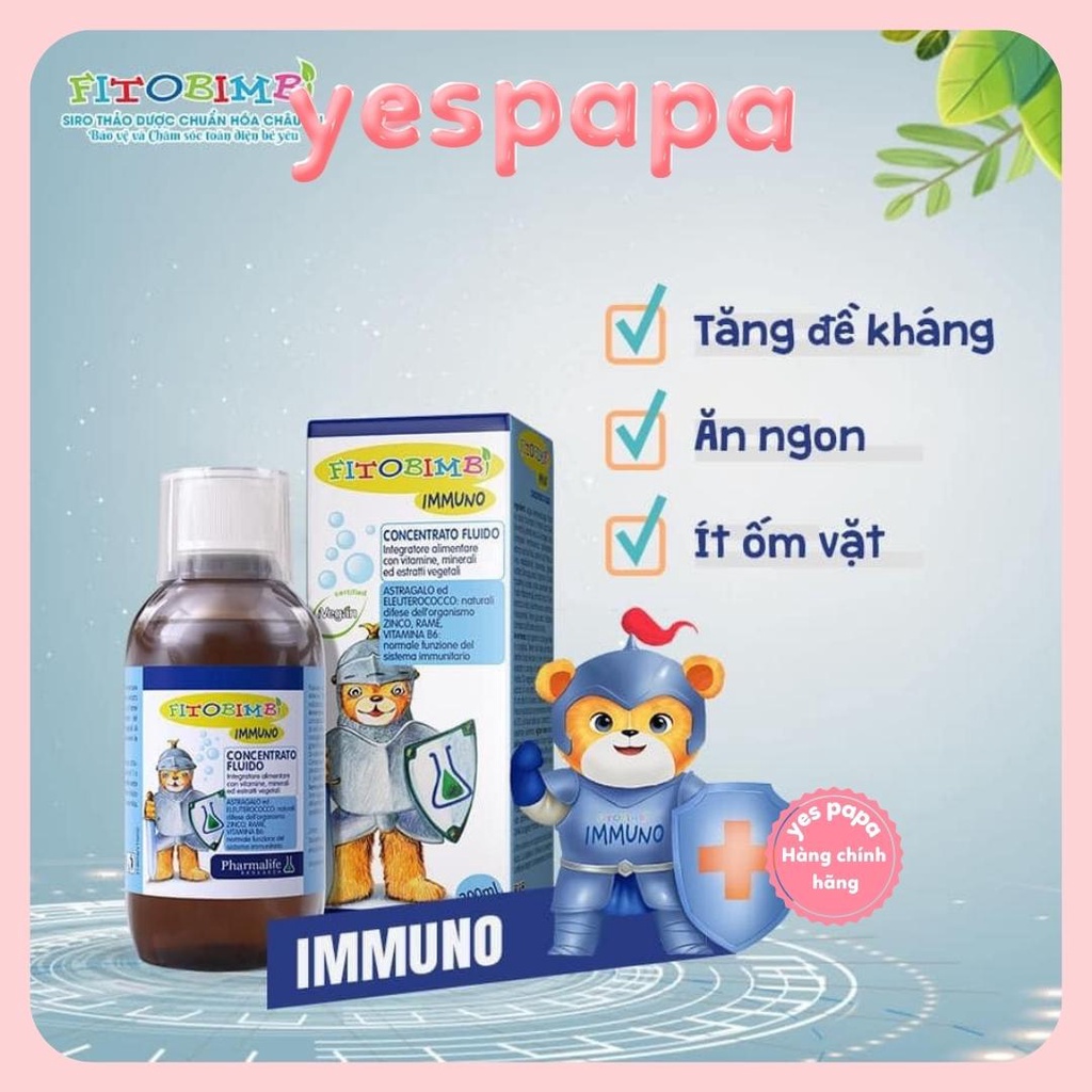 Siro Pharmalife Tăng cường đề kháng tự nhiên Immuno Bimbi [Chính Hãng]