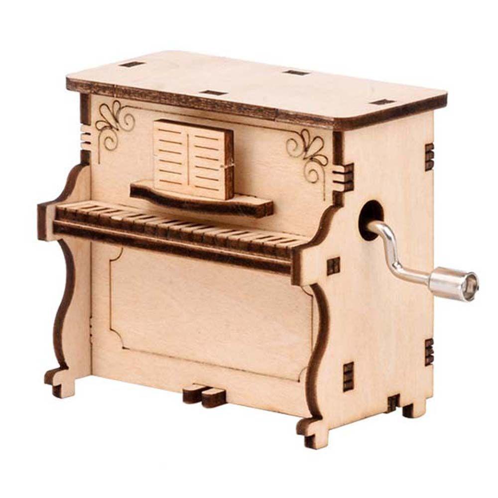 Hộp Nhạc Đồ Chơi Lắc Tay Hình Đàn Piano 3D Bằng Gỗ