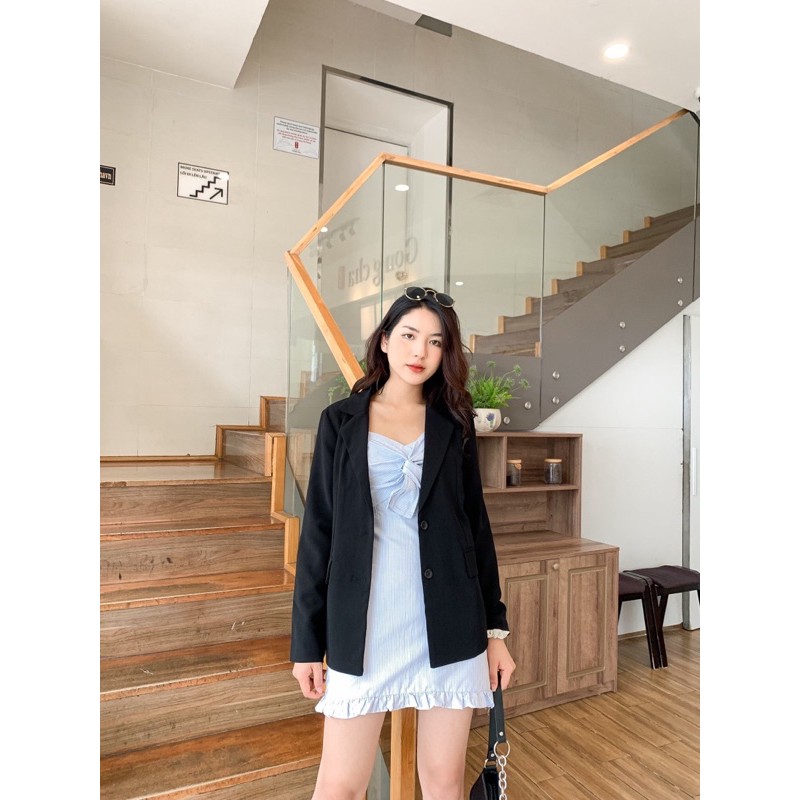 Đầm dây NEKI xoắn nơ ngực bèo nhẹ chân váy