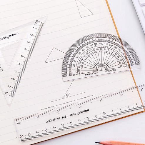 Bộ 4 cây thước đo góc trong suốt chuyên dụng cho học sinh