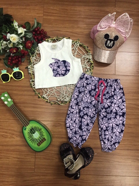 Bộ bé gái thun cotton 4 chiều