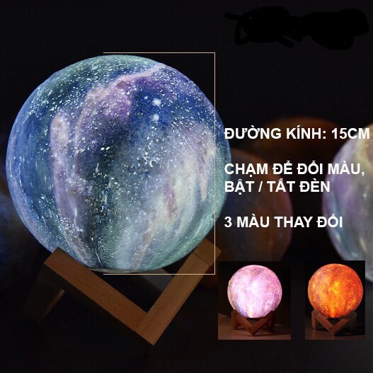 Đèn Ngủ Mặt Trăng Size 12cm Decor Phòng Ngủ