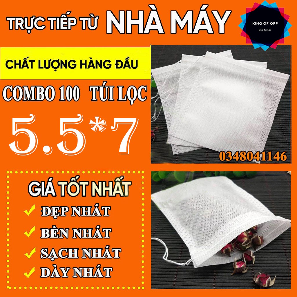 Túi lọc thảo dược bằng vải không dệt Có Dây Buộc 5.5x7cm, 100 túi/sp - VUA BAO BÌ