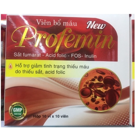 Viên bổ máu Profemin, Viên sắt bổ máu hỗ trợ thiếu máu acid folic bổ xung vitamin cho cơ thể thích hợp mọi lứa tuổi
