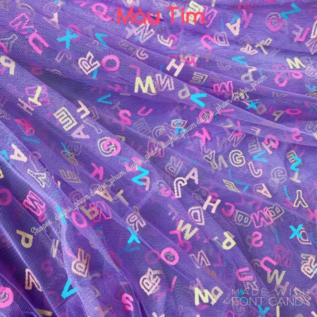 VẢI LƯỚI BẢNG CHỮ CÁI CUTE