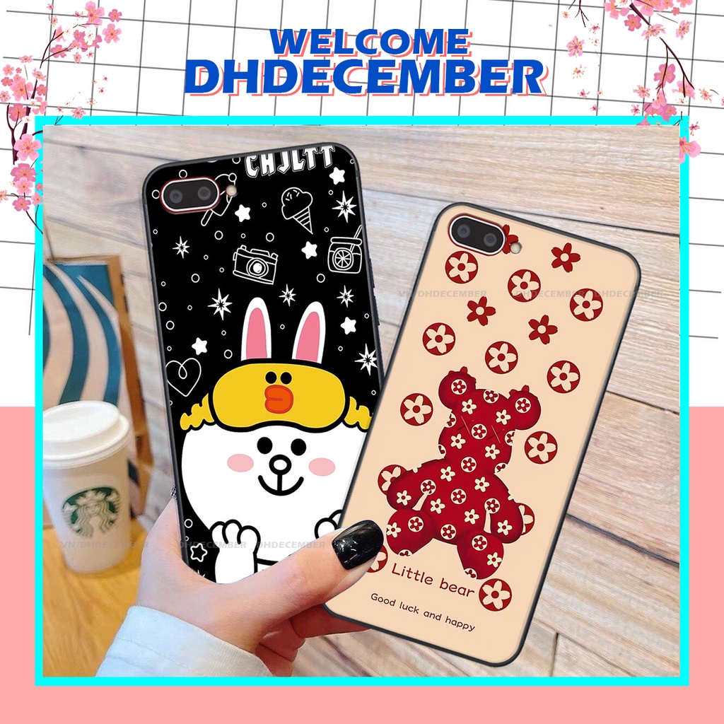 Ốp lưng Oppo A3S / A1K / REALME C2 in hình gấu K@ws, gấu nâu, dor@emon RẺ- ĐẸP- BỀN
