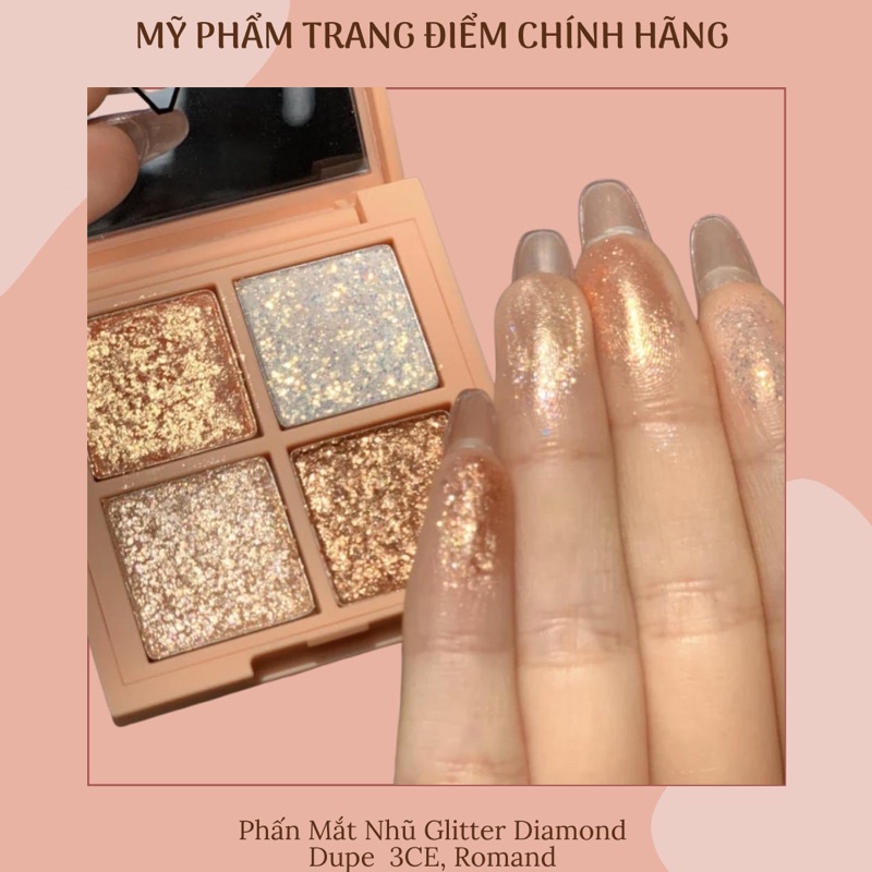 Phấn Mắt Nhũ Glitter Diamond Dupe 3CE, Romand - Mini Eyeshadow Makeup | WebRaoVat - webraovat.net.vn