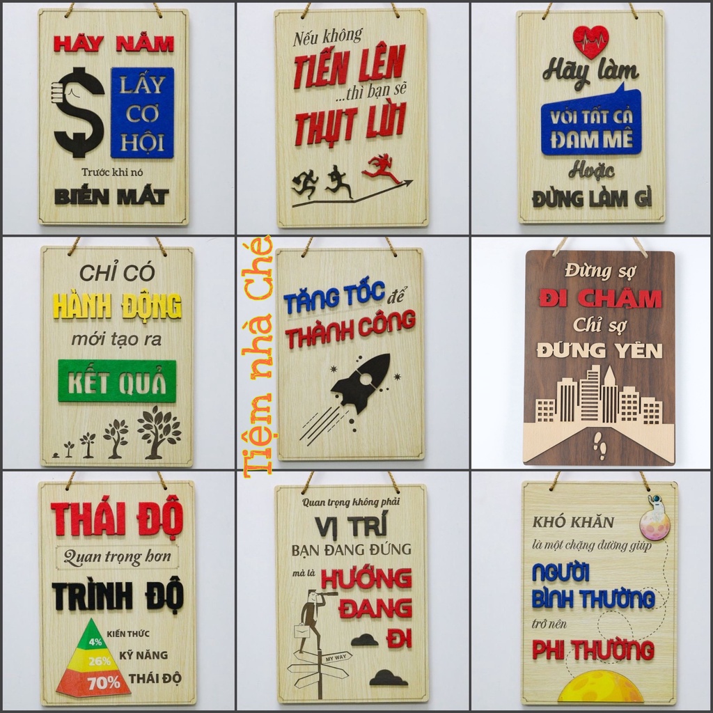 Bảng gỗ Những câu nói tạo động lực  - Bảng gỗ treo tường, trang trí nhà cửa