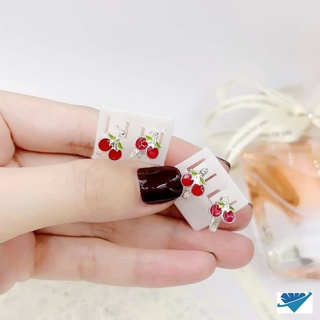 Khuyên tai bạc quả cherry cho bé, khuyên tai bạc ta cho bé