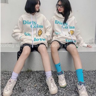 Áo hoodie nỉ, áo hoodie nỉ Dirty Coins form rộng unisex nam nữ mặc đều xinh Xưởng Sỉ Nguyễn Hoa