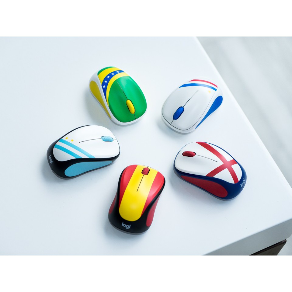 [ CHÍNH HÃNG ] Chuột không dây Logitech cực nhạy - Logitech M238 - Quốc kì - silent mouse KHÔNG ỒN - ENGLAND BRAZIL