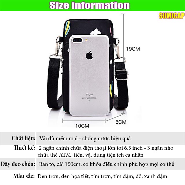 Túi đeo chéo nữ đi chơi đẹp mini nhỏ xinh cá tính dễ thương nhiều ngăn giá rẻ SUMICAP