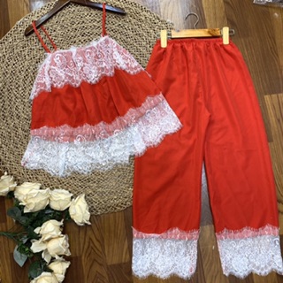 SET BỘ NGỦ 2 DÂY SATIN LỤA PHỐI REN CAO CẤP