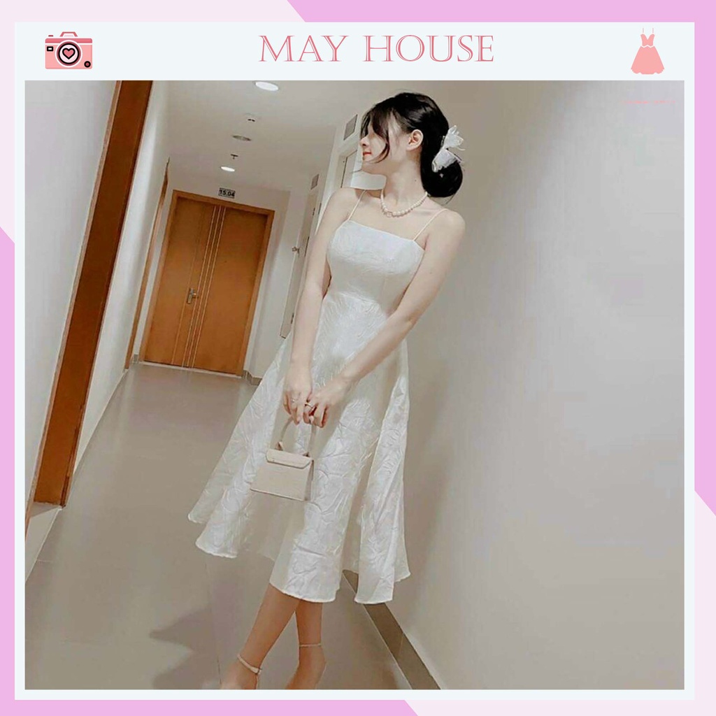 ĐẦM VÁY XÒE hai dây 2s dự tiệc đầm gấm tiểu thư sang chảnh