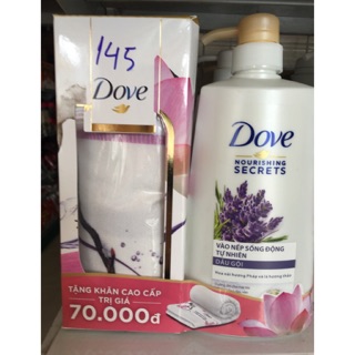 Dầu gội DOVE hoa oải hương Pháp và lá hương thảo 650g tặng khăn cao cấp trị giá 70.000