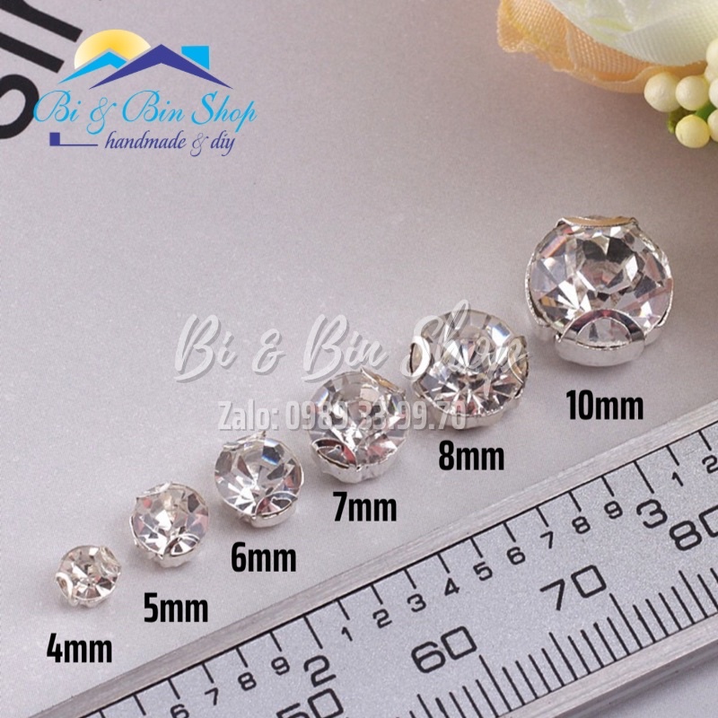 150 Viên Đá Đế S12-3mm Tròn 2D Hạt Pha Lê Đính kết Trang Phục, Làm Phụ Kiện Thời Trang