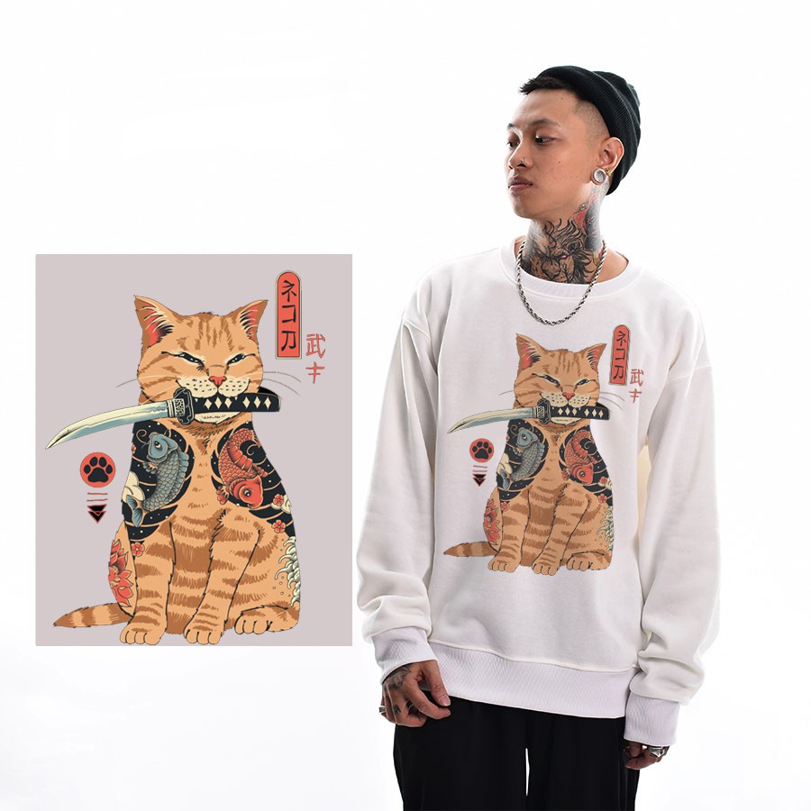 Áo Sweater Unisex Hình Mèo Art Vincentridad phong cách Hàn Quốc cá tính, Chất nỉ mã HD43 - Tặng vòng xinh | BigBuy360 - bigbuy360.vn