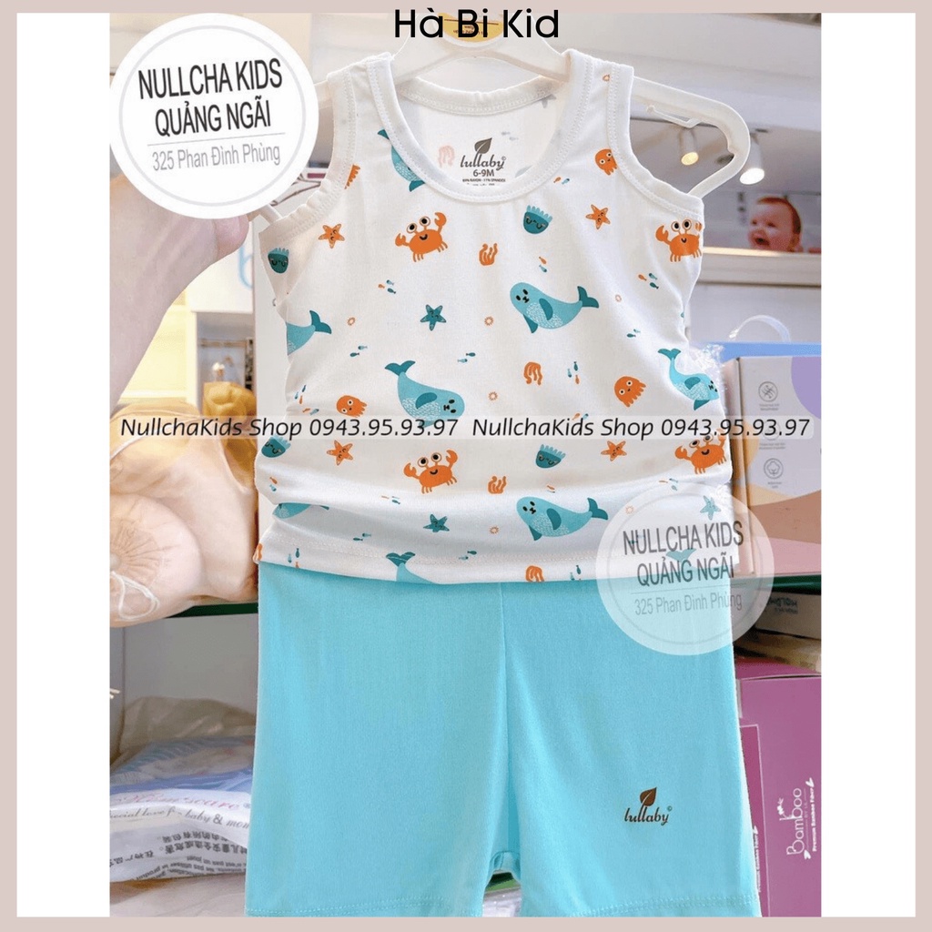 Bộ quần áo ba lỗ chất liệu peptit Lullaby cho bé trai bé gái đủ màu size từ 6 tháng đến 3 tuổi HB0021