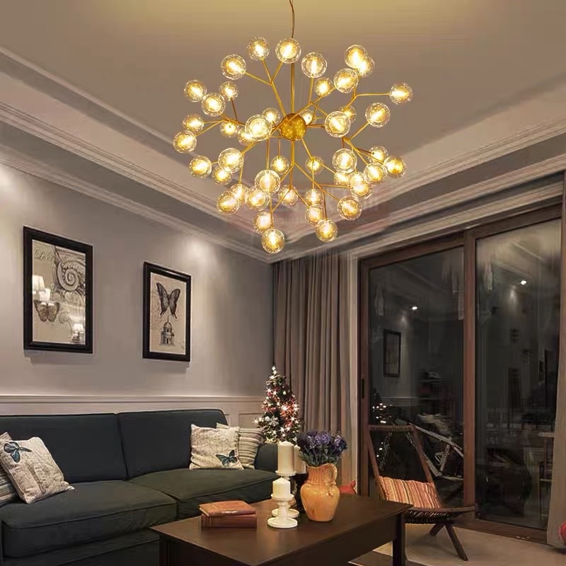 Đèn trang trí phòng khách, Đèn chùm Hera 36 lá HAPOVA TECKE 9011