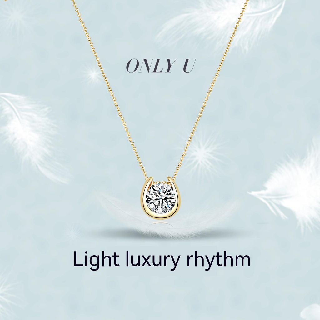 Dây Chuyền Mạ Vàng 18K Mặt Chữ U Đính Đá Zircon Cao Cấp