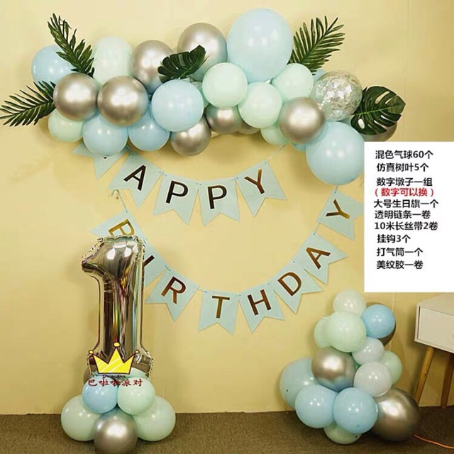 Set bóng màu xanh paster