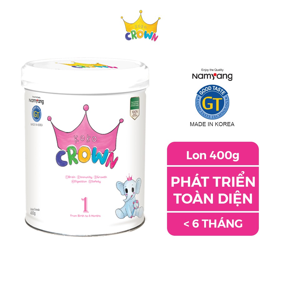 Sữa Bột Dinh Dưỡng KOKO CROWN Số 1 Nhập Khẩu Nguyên Lon từ Hàn Quốc Hộp 400g