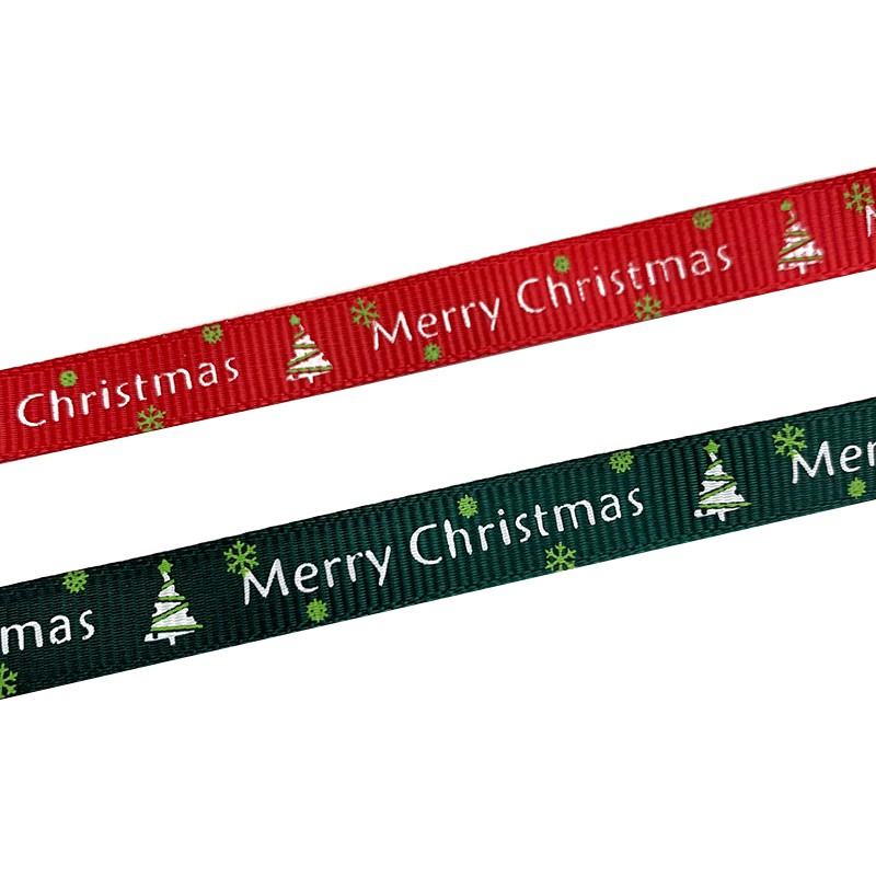 Cuộn Dây Ruy Băng 25 Yards / Roll Màu Đỏ / Xanh Lá Cây In Họa Tiết Giáng Sinh Rộng Có Sẵn Dùng Để Trang Trí Quà Tặng