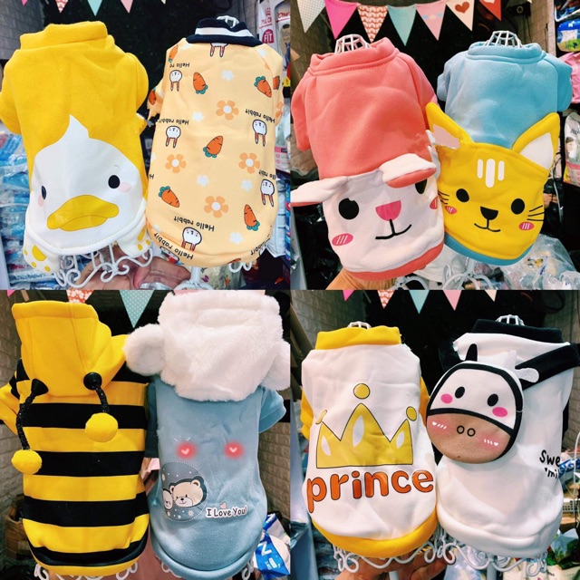 Áo nỉ bông hình thú