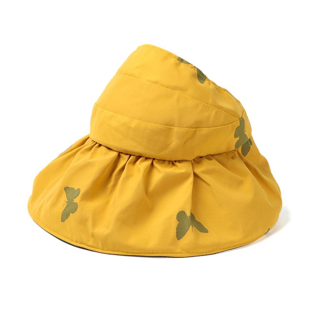 Mũ Lưỡi Trai Nửa Đầu Chống Tia UV Họa Tiết Bướm Có Thể Gấp Gọn Thời Trang Mùa Hè Cho Nữ