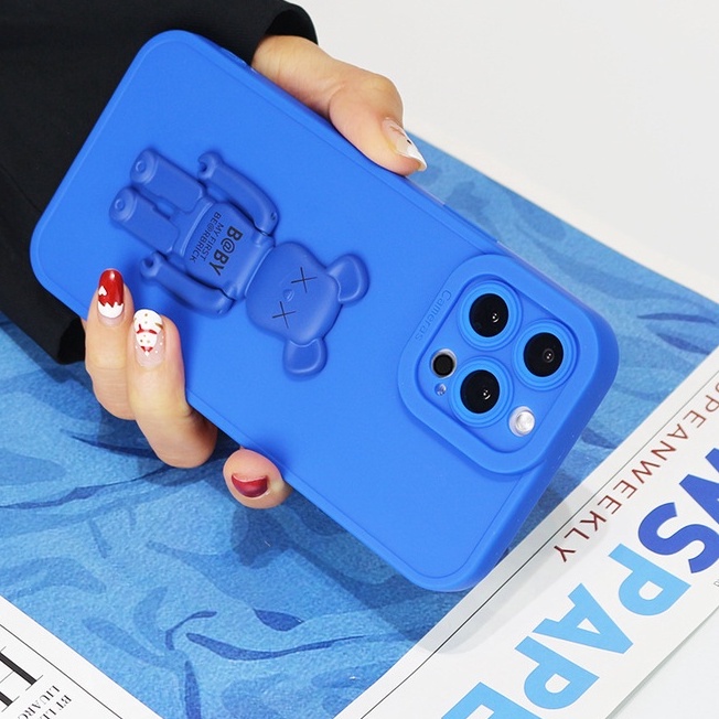 Ốp lưng gấu bearbrick, giá đỡ cho các dòng máy điện thoại 🍏 chất liệu TPU BenZ Store