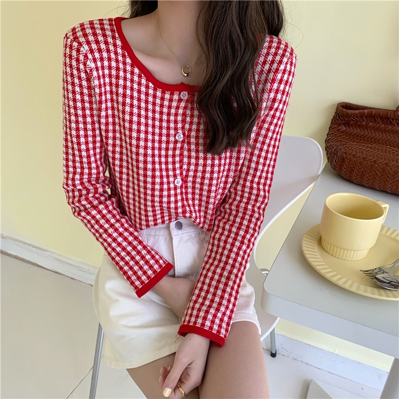 Áo dệt kim mỏng dáng rộng tay dài thời trang Hàn Quốc