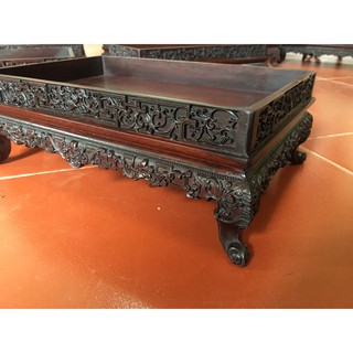 [Hàng đẹp] Khay trà triện dắt gỗ gụ