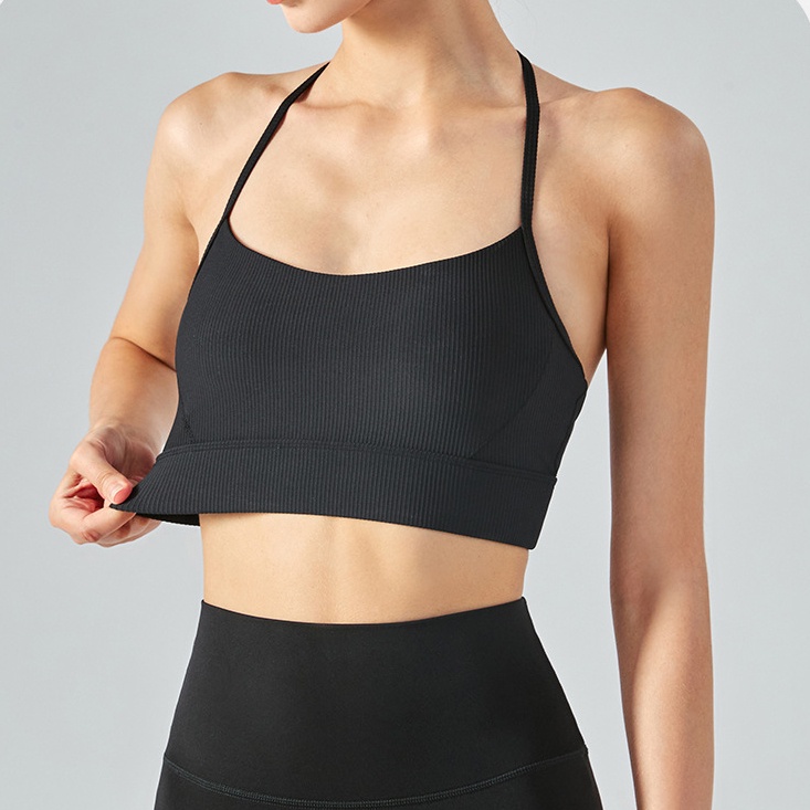 Áo ngực thể thao yoga AIRACTIVE LEISURE phía sau dây chữ T gân sọc dành cho nữ