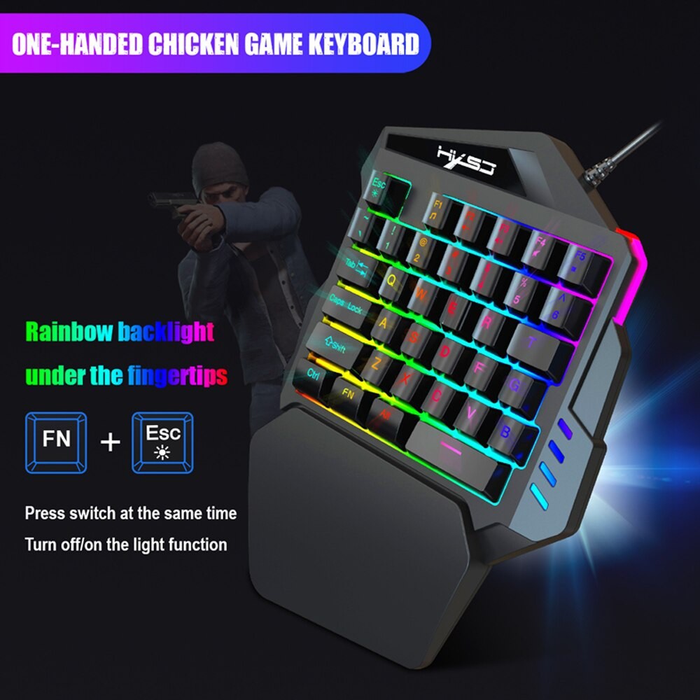 Bàn phím chơi game bán cơ HXSJ V100 Led RGB - Gaming Keybroad Led RGB