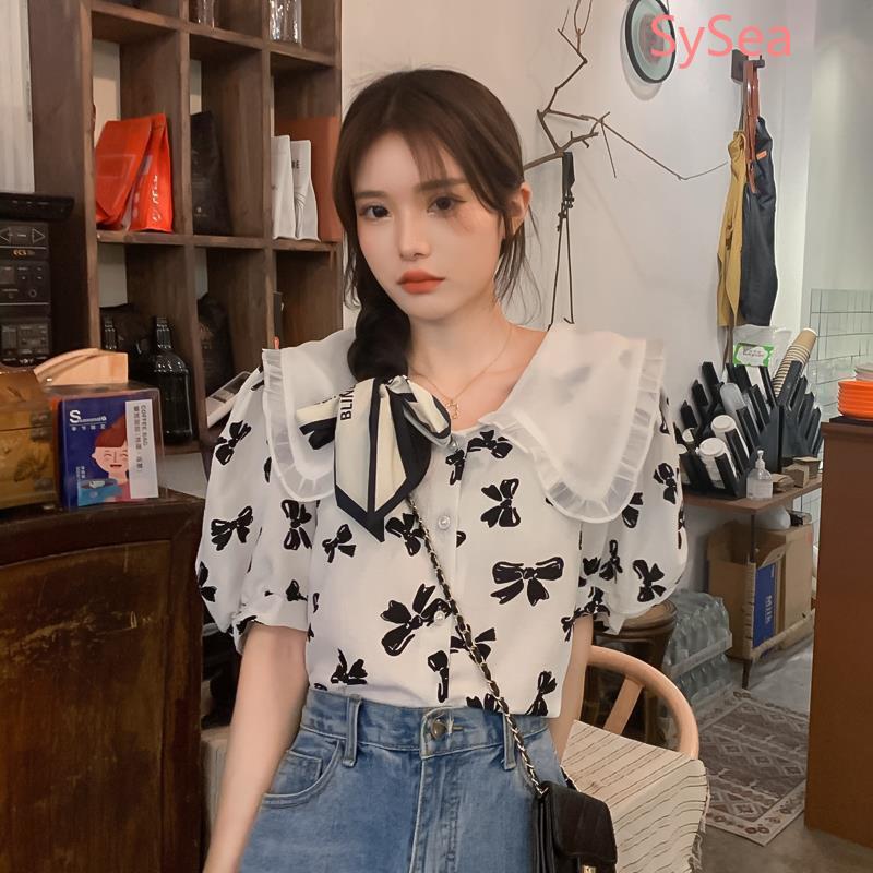 Áo ngắn tay dáng ôm phối nơ thời trang mùa hè dành cho nữ