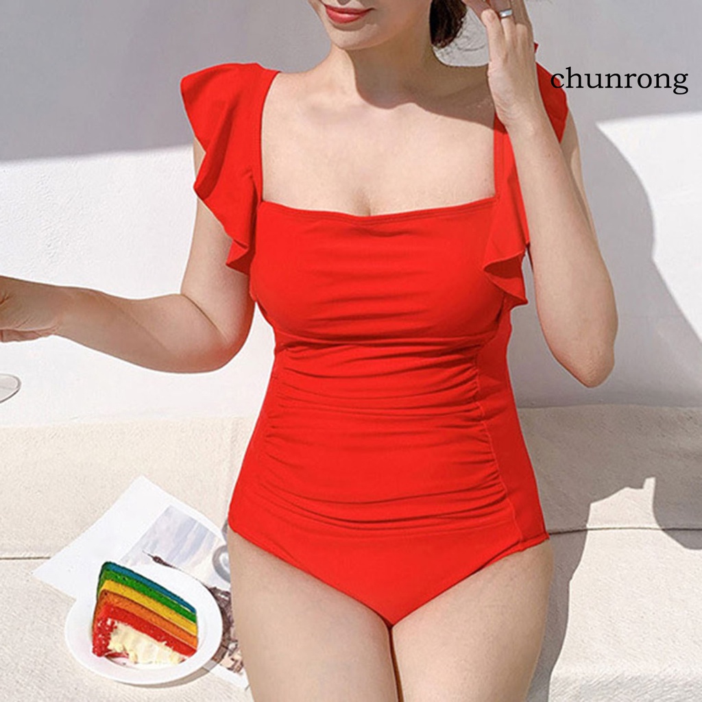 Bộ Đồ Bơi Một Mảnh Cổ Vuông Lưng Trần Quyến Rũ Dành Cho Nữ