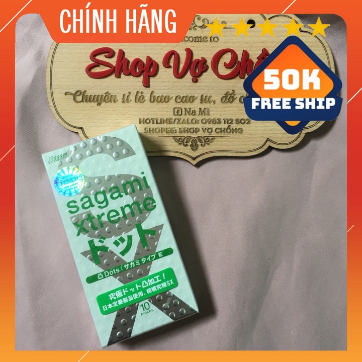 [CHÍNH HÃNG]Bao cao su Sagami Xtreme Blue siêu mỏng gai gân  ( hộp 10 cái)