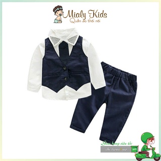 Bộ vest gile công tử Mialy Kids cho bé trai (17-21Kg) - Set đồ lịch lãm cho bé trai