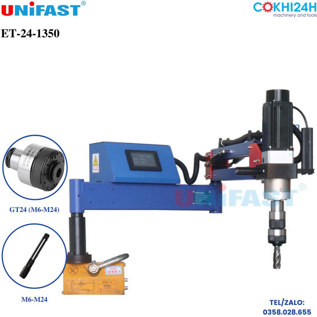 Máy Taro Điện Dạng Cần Unifast ET-24-1350 M6 Đến M24 - Loại Tốt