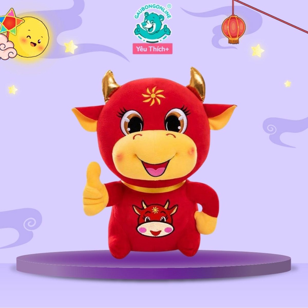 Gấu Bông Trâu Vui Vẻ - Trâu Nhồi Bông Cao Cấp