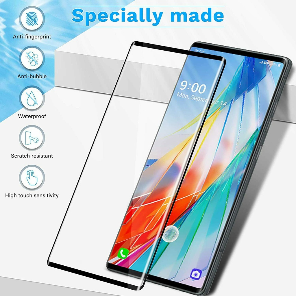 Kính cường lực bảo vệ toàn màn hình siêu mỏng cong 9h 3d cho Lg Wing 5g Premium