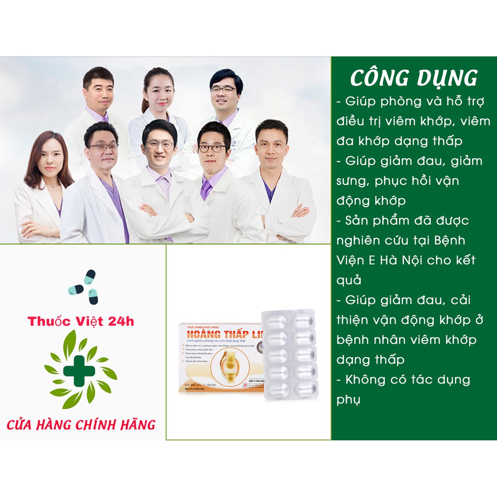 Hoàng Thấp Linh - Hỗ trợ điều trị và phòng ngừa viêm khớp, viêm đa khớp dạng thấp, thấp khớp